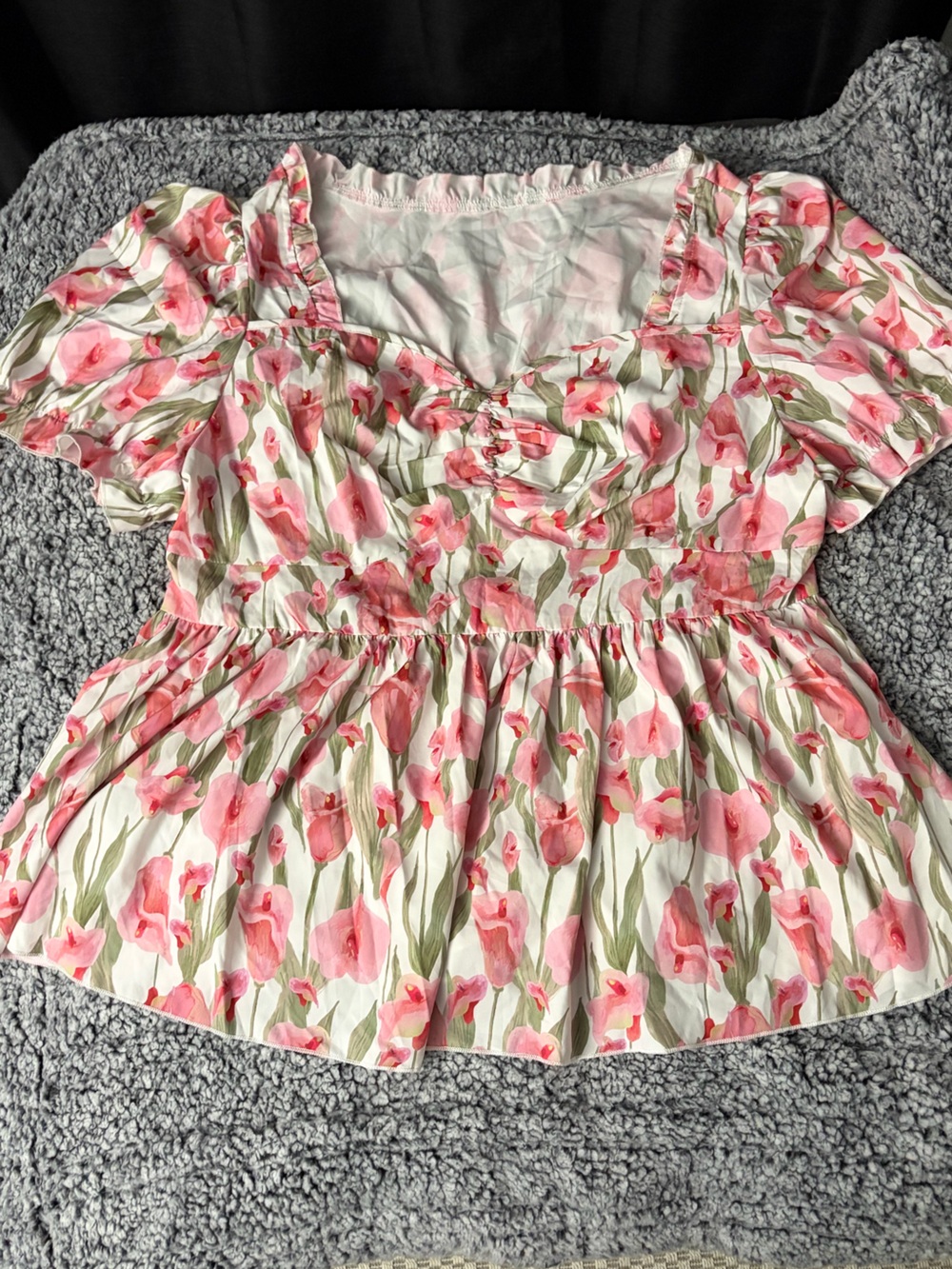 SHEIN Pink Floral Blouse - Picture 1 of 3